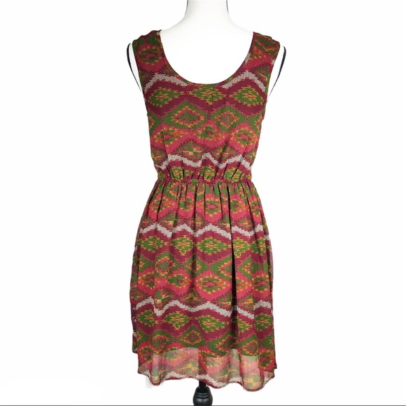 Band of Gypsies Aztec sleeveless dress with lace - Picture 2 of 5